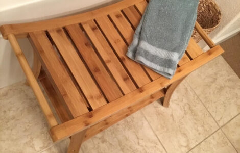 bamboo shower bench