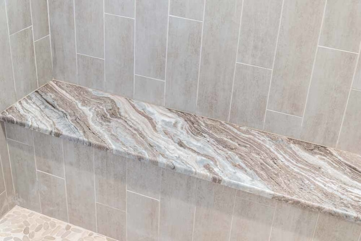 marble shower bench