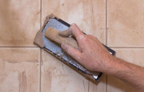 grouting shower tiles