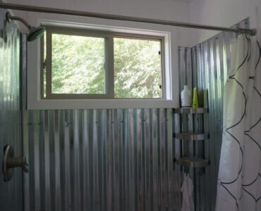 corrugated metal shower
