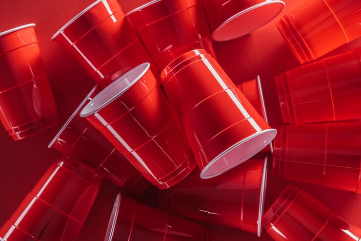 red plastic cups