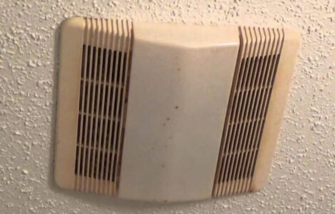 bathroom fan cover discoloration