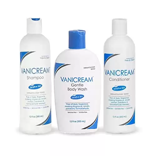 Vanicream Shampoo, Conditioner and Body Wash Set for Sensitive Skin, Fragrance and Paraben Free