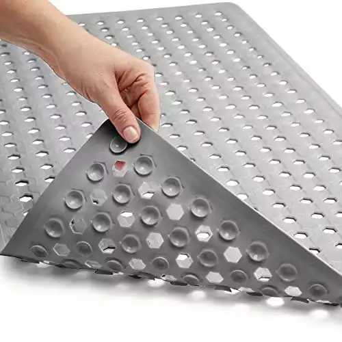 Non-Slip Shower and Bathtub Mat, Suction Cups, Drainage Holes, 35x16