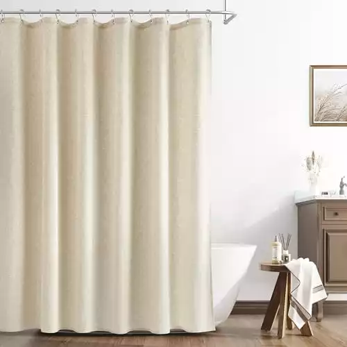Natural Linen Shower Curtain, 72"L x 72"W, Various Color Options