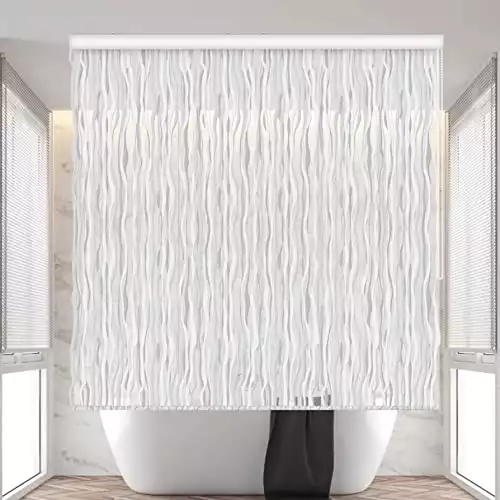 Rollup Shower Curtain for Bathroom, 100% PEVA, 56"x95"