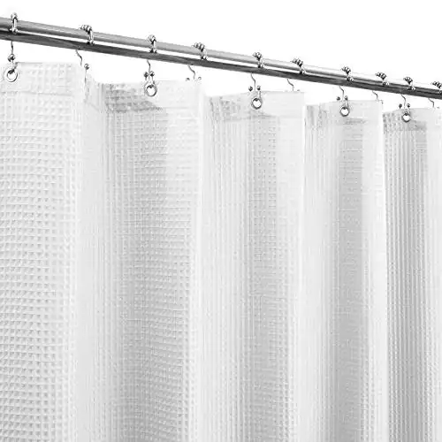 Barossa Design Cotton Blend Shower Curtain Honeycomb Waffle Weave, 8 Sizes