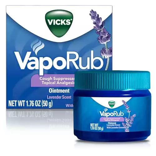 Vicks VapoRub, Lavender Scent, Cough Suppressant, Topical Chest Rub & Analgesic Ointment